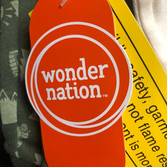 Wonder Nation Happy Camper long sleeve/pants Pajama Set, 12 Months - Picture 5 of 7